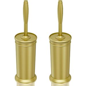 UPTRONIC Toilet Brush, Aluminum Alloy Toilet Brush and Holder Set with Extra Long Handle Durable Bristles Toilet Bowl Brush and Covered Holder for Toilet Scrubber for Bathroom Cleaning (Gold) UPTRONIC Toilet Brush, Aluminum Alloy Toilet Brush and Holder Set with Extra Long Handle Durable Bristles Toilet Bowl Brush and Covered Holder for Toilet Scrubber for Bathroom Cleaning (Gold)