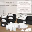 China Storage Containers 5-Piece Set Moving Boxes for Dinnerware, Glasses, Plates, Mugs and Saucers Sturdy Quilted Microfiber Dish Organizer with Dividers for Seasonal Storage - Holds Set of 12, Black
