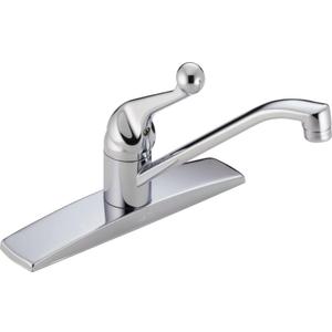 Delta Classic Chrome Kitchen Faucet, 3 Hole Kitchen Sink Faucet, Chrome 100LF-WF (8.00 x 8.00 x 8.00 inches) Delta Classic Chrome Kitchen Faucet, 3 Hole Kitchen Sink Faucet, Chrome 100LF-WF (8.00 x 8.00 x 8.00 inches)