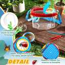 36 Pcs Bug Catcher Kit Insect Catching Outdoor Explorer Kit with Insect Transfer, Tweezers, Magnifying Glasses, Sticks, Observation Cages, Shoulder Straps for Kids Gift(Blue)