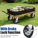 8 Inch Pneumatic Casters Wheels, Heavy Duty Casters Set of 4 with Brake, 1000 lbs Capacity, Locking Swivel Rubber Caster, Outdoor Caster Wheels for Workbench, Cart, Trolley and Wagon