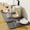 Silicone Coffee Maker Mat- Espresso coffee bar Mat accessories24"*16" - Convex Design, Leak-Proof and Non-Slip, Suitable for Use Under the Coffee Machine to Keep the Countertop Clea (Grey）