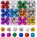12 Colors Jingle Bells for Crafting, 60PCS Colorful Small Bell for Crafts, 0.59 Inch Bulk Christmas Bells for Home Decorations, Multi-Color Mini Jingle Bell for Pets and Party Decor