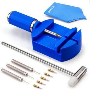 BYNIIUR Watch Link Removal Tool Kit, Watch Band Strap Chain Pin Remover Repair Tool Kit for Watch Band Strap Adjustment, Bracelet Sizing and Watch Resizing Adjuster (Light Blue)