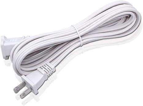 10FT 2 Prong Indoor Extension Cord,Thin White Extension Cords Male/Female Power Cable for Home Office Outdoor, 18/2 ETL Listed 10 FT Extension Cord