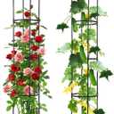 Lalahoni Garden Trellis for Climbing Plants Outdoor, 6 feet Tall Garden Obelisk Trellis Climbing Plant Support Potted Vine Flower Rose Clematis Vegetable Pea Bean Cucumber Trellis Raised Bed, 2 Pack