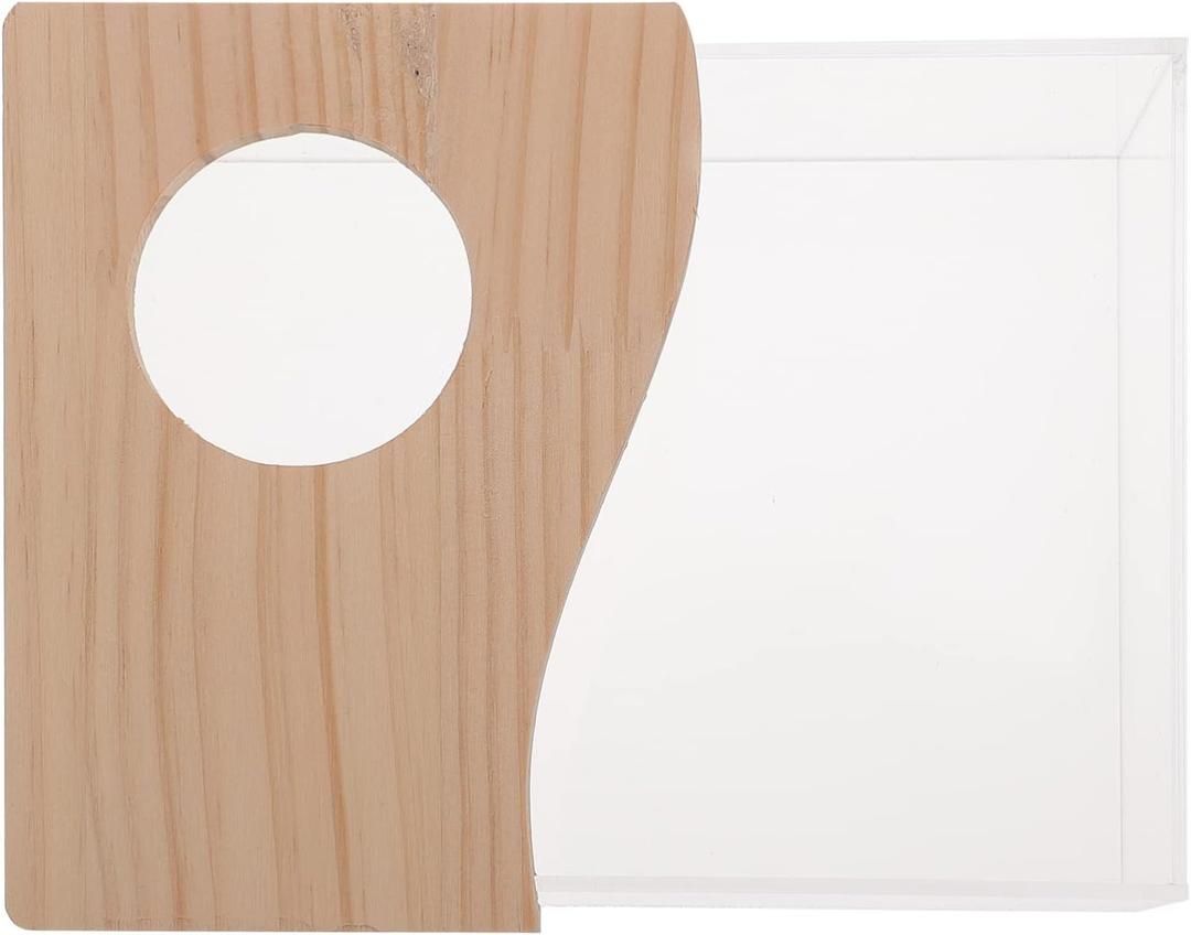 Niteangel Animal Sand-Bath Box: - Acrylic Critter's Sand Bath Shower Room & Digging Sand Container for Hamsters Mice Lemming Gerbils or Other Small Pets (Rectangle, Burlywood)