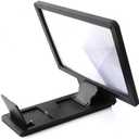 4 x Smart Phone Screen Magnifier Multi-Function Bracket for Cellphones Enlarged Display for Movies and Reading Compatibility Lightweight Portable Design Black (Medium)