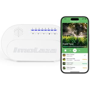 ImoLaza 4-Zone Indoor Smart WiFi Sprinkler System Controller, Easy Install Irrigation Timer for Lawn & Garden, Water-Saving Automatic Sprinkler Timer/Controller with Mobile App, Compatible with Alexa