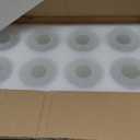 Teenyyou 8 Pcs White Linen Frosted Glass Shade Replacements for Pendant Light Fixtures Glass Lamp Shade Cover, 1-5/8 Inch Fitter E26 Base, 4"w x 6"h, Replacement Lamp Globe for Chandelier Wall Sconce