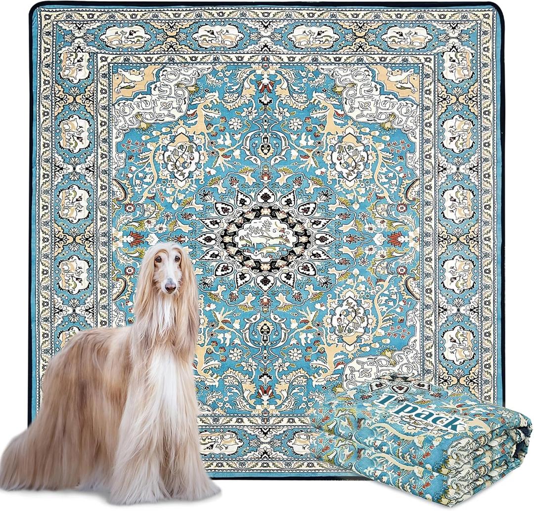 Qeils Washable Pee Pads for Dogs, Reusable Puppy Pads 72"x72" Super Absorbent Leakproof Extra Large Dog Training Pads, Non-Slip Potty Pads for Floor, Bed, Kennel, Whelping Pads Litter Mat