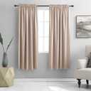 DONREN Medium Gray Blackout Curtains for Bedroom - Room Darkening Thermal Insulated Rod Pocket Curtains for Kids Room(42 x 63 Inch Length,1 Pair)