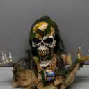 Outsunny Halloween Animated Skeleton with Glowing LED Eyes, Half-Body Scary Halloween Decorations, Battery Operated, Indoor Party Props