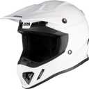 LEM Dirt Full Face Motorcycle Helmets Adult Bike Helmet for Men DOT Certified Motocross Helmet for Off-Road ATV BMX UTV, Adjustable Sun Visor, Fiberglass, Triple Series(White XL)