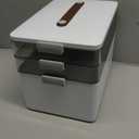 CTIME 3-Tier Medicine Organizer - Portable Medicine Cabinet with Leather Handle, Empty First Aid Kit for Home
