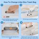 80 Count 19.6" x 18" Cat Litter Box Liners for Self-Cleaning Cat Litter Box, Replacement Automatic Litter Box Liners, 4 Rolls Drawstring Trash Bags for Robot, Extra Thick4 Packs/80 Counts