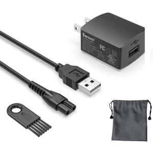 Superer Charger Replacement Fit for Manscaped Lawn Mower 3.0/2.0 Electric Hair Trimmer Power Cord UL Listed - Complete Storage and Care Kit