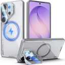 Nillkin Magnetic Case for Samsung Galaxy S26 Ultra, [2-in-1 Lens Cover & Hidden Kickstand] [MagSafe Compatible & Anti-Yellowing] Shockproof S26 Ultra Translucent Slim Case for Men Women, Clear Gray