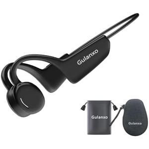 Gulanxo Open Ear Headphones, Lightweight and Comfortable Open Wireless Earphones, 15HBluetooth Playback 5.3 Sports Earphones, Built-in Microphone, Suitable for Sports Running,Exercise (Black)
