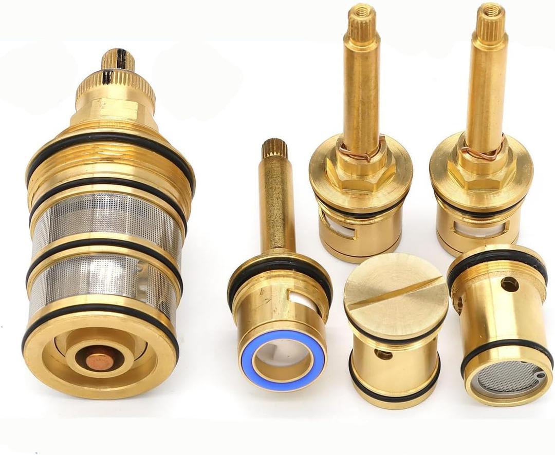 Only Fit for ENGA 4&5&6&7 Handles Shower Valve Cartridges, NOT fit for other brand, 3pcs on/off Cartridges, 1pc Temperature Cartridge, 2pcs Check Valve