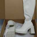 Ankis Knee High Boots Platform Boots for Women Chunky Heel Side Zipper Long GOGO Boots.6