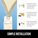 GORILLA GRIP Heavy Duty Sun Shade, UV Protection Fade Tear and Rust Resistant Rectangle Sunshade Canopy, Curved Edges Blocks Sunlight, Breathable Sail, Outdoor Patio, Lawn Garden, 6x10 FT Butter Cream