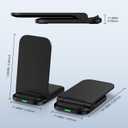 Foldable Wireless Charger Samsung Wireless Charging Station for Galaxy S26 S25 Edge S25 Ultra Plus S24 S23 S22 S21 S20 S10,15W Android Dock Charger Phone Charging Stand for Google Pixel 10 9 8