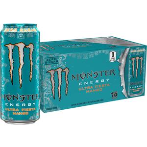 Monster Energy Ultra Fiesta Mango, Sugar Free Energy Drink, 16 Ounce | Pack of 15 (EXP 11/14/27)