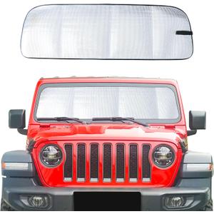 Windshield Sun Shade Compatible with 2018-2023 Jeep Wrangler JL 4XE Gladiator JT Accessories Foldable Windshield Sunshade Front Window UV Blackout Shades Sun Blocker Protector Cover (Silver)