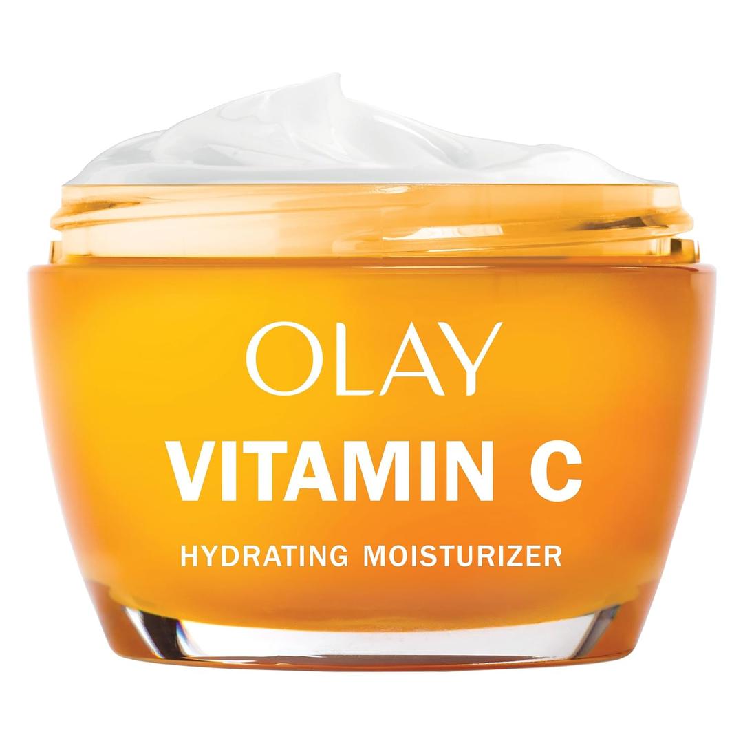 Olay Vitamin C Face Moisturizer, Brightening Cream for Women, Instant Hydration, Evens Tone, Dark Spot & Hyperpigmentation Reduction, Glowing Skin Care - Niaciniamide, Lactic Acid, 1.7 Oz (2 Piece Set)