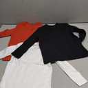 Brix Girls' Long Sleeve Tee - Shirts Fashion Girls 3 Pk Tagless with Bow. red, black and white