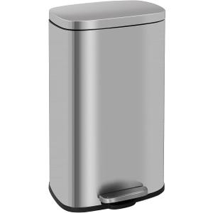 FDW | 8 Gallon Trash Can with Lid | Stainless Steel | Fingerprint-Proof