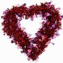 Garland, Artificial Garland, Garland Decorations, 14 Inch Valentines Day Wreath for Front Door, Valentines Day Decorations, Valentine's Day Heart Wreath Handmade Artificial Flowers Garland Front Door