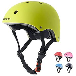 BURSUN Kids Bike Helmet Ventilation & Adjustable Toddler Helmet for Ages 2-3-5-8 Kids Boys Girls Multi-Sport Helmet for Bicycle Skate Scooter, Yellow,Small