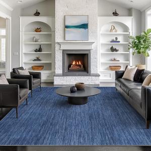8x10 Area Rugs for Living Room, Large Washable Rug Non Slip Navy