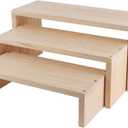 3-Tier risers display stands, Wooden Retail Display Rack for retail Rustic Tabletop Display rack for cupcakes, collectibles,jewelry, perfum, Funko Pop Figures