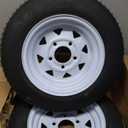 Set of 2 4.80-12 4.80x12 480-12 4.80-12 Trailer Tires with 12" Rims, 5 Lug on 4.5", Load Range C 6PR