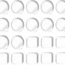 2 x Door Knob Wall Protector, 2 Inch Clear Door Handle Wall Protector, Self-Adhesive Door Handle Crash Pad for Noise Reduction, Shock Absorbent Stopper for Home and Office Use (12 Round + 8 Square Pads)