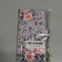 Womens RFID Blocking Multi Card Organizer Bifold Wallet with Zipper Pocket,Grey Flowers