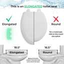 Centoco Elongated Toilet Seat, Light Duty Commercial or Residential, Open Front with Cover, Plastic, Made in the USA, DSAMAZ62-001, White