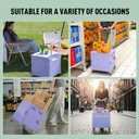 Folding Utility Cart Portable Rolling Crate Handcart Shopping Trolley Collapsible Tool Box, with Lid, on Rotate Wheels, for Grocery, Shopping, Office, Teacher, Camp,File (Purple)