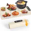 Food Warming Mat, Large Electric Warming Tray with 7 Temperature Settings 2-12H Timer and Child-Lock Fast Full Surface Heating Roll Up Food Warmers for Parties Buffet Gatherings Countertop (Off-White)