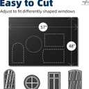 NIGHTON Portable Blackout Curtains 48"59", Strong Hook and Loop Tape Strips with Adhesive, Cuttable Blackout Window Cover, 100% Black Out Material Blinds for Baby Nursery or Travel - Black