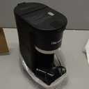 Horavie Small Single Serve Coffee Maker, Fast Brew One Cup Coffee Machine for K Cup and Grounds, 6 to 12 oz. Brew Sizes, Pod Coffee Maker with Descaling Reminder and Viewing Tank, Black (9.45 Inches)