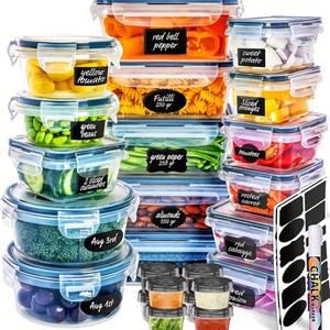 48-Piece Meal Prep Containers Set With Airtight Lids,BPA Free Food Storage Containers For Leftovers Leakproof Stackable Freezer/Microwave/Dishwasher Safe Lunch Box (24, Rectangular+Roud)