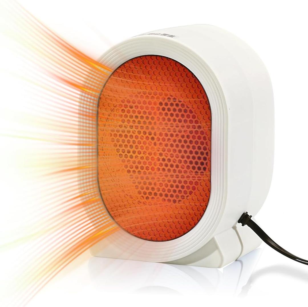 Portable Space Heater for Indoor Use, 400W Small Electric Desk Heater for Bedroom or Office,Overheating & Tip-Over Protection,Fast Heating Room Heater,Lightweight (White)