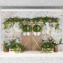 Kate 7x5ft Easter Backdrops Spring Backdrop for Photography White Brick Wall Background Birthday Party Decoration