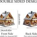 JJFox DIY 5D Tabletop Diamond Art Painting Kit Desktop Ornament Special Shaped Rhinestone Desk Placement OrnamentHome Office Stand Up Gem Painting Craft KitGift (Christmas House)