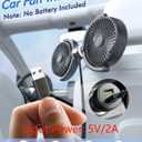 Car Fan USB Powered for Baby: Dual Car Cooling Fans for Backseat 3 Speed Separate Controlled Quiet Brushless Motor 360 Rotatable 5V 2A Rear Seat Air Circulation for Vehicle Van Truck SUV RV(USB Plug)