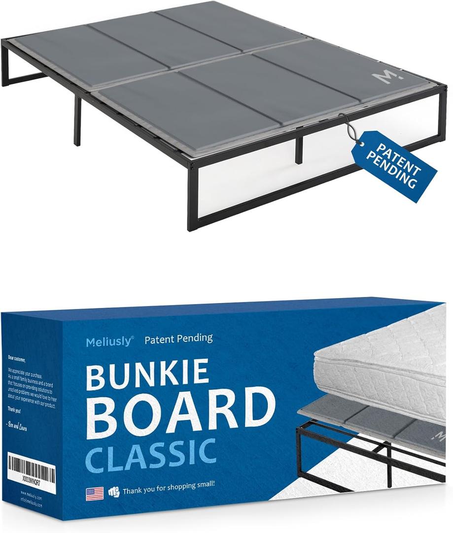 Meliusly Premium 10mm Bunkie Board King Size (76x80'') Patent Pending Low Profile Bed Board Design - Breathable, Noise Minimizing, Moisture Resistant Bunkieboards, Low Profile Bed Support (King (76x80''))